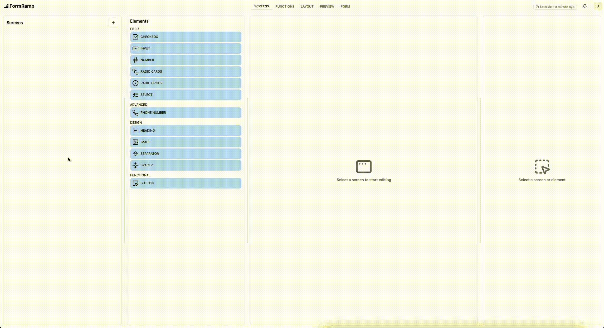 Screens toolbox demo